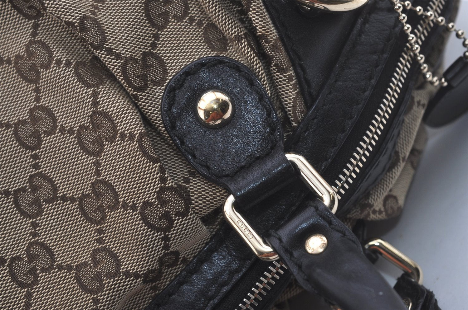 Authentic GUCCI Sukey 2Way Shoulder Tote Bag GG Canvas Leather Brown 7722I