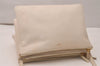 Authentic CELINE TRIO Shoulder Cross Body Clutch Bag Purse Leather White 7722J