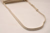 Authentic CELINE TRIO Shoulder Cross Body Clutch Bag Purse Leather White 7722J