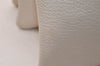 Authentic CELINE TRIO Shoulder Cross Body Clutch Bag Purse Leather White 7722J