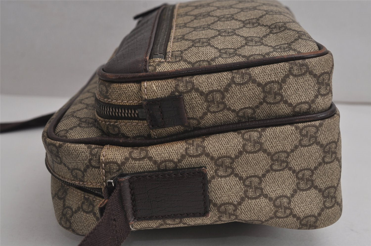 Authentic GUCCI Shoulder Cross Body Bag Purse GG PVC Leather 114531 Brown 7724J