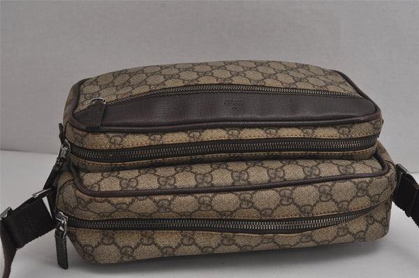 Authentic GUCCI Shoulder Cross Body Bag Purse GG PVC Leather 114531 Brown 7724J
