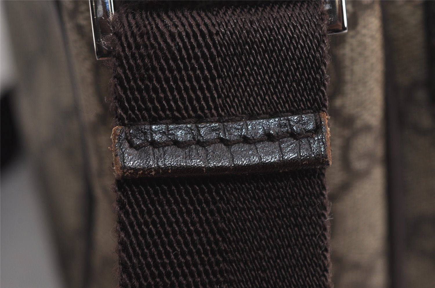 Authentic GUCCI Shoulder Cross Body Bag Purse GG PVC Leather 114531 Brown 7724J