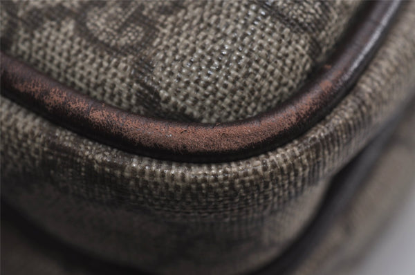 Authentic GUCCI Shoulder Cross Body Bag Purse GG PVC Leather 114531 Brown 7724J