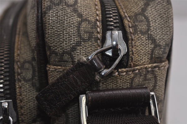 Authentic GUCCI Shoulder Cross Body Bag Purse GG PVC Leather 114531 Brown 7724J