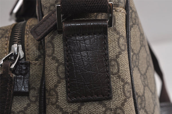 Authentic GUCCI Shoulder Cross Body Bag Purse GG PVC Leather 114531 Brown 7724J