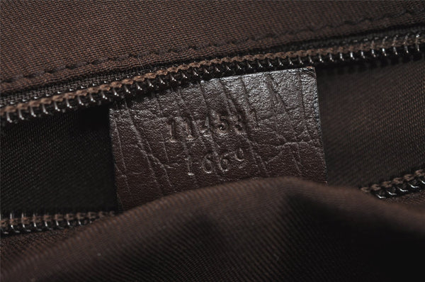 Authentic GUCCI Shoulder Cross Body Bag Purse GG PVC Leather 114531 Brown 7724J