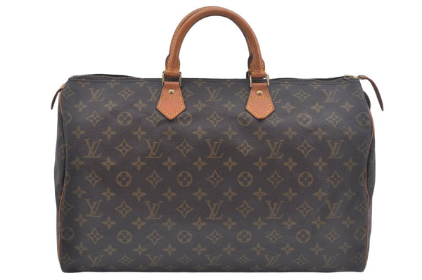 Authentic Louis Vuitton Monogram Speedy 40 Hand Boston Bag M41522 LV 7725I