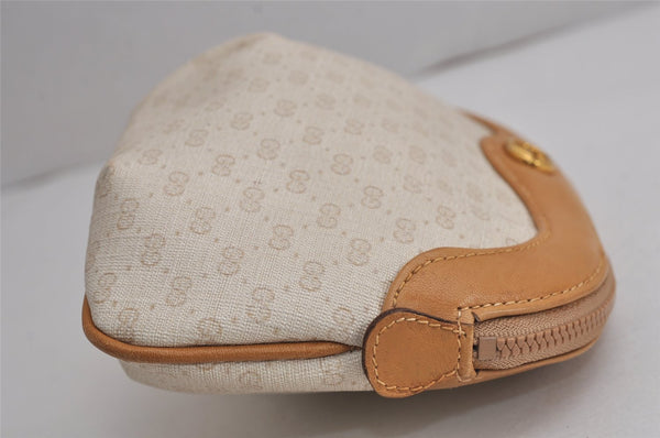 Authentic GUCCI Vintage Micro GG PVC Leather Clutch Hand Bag Purse White 7726J