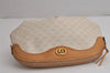 Authentic GUCCI Vintage Micro GG PVC Leather Clutch Hand Bag Purse White 7726J
