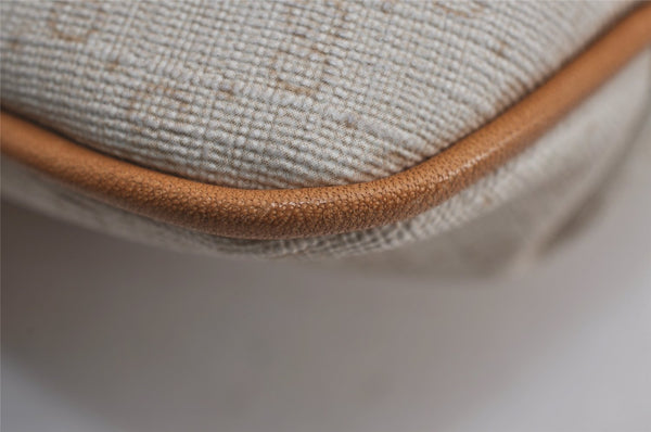 Authentic GUCCI Vintage Micro GG PVC Leather Clutch Hand Bag Purse White 7726J