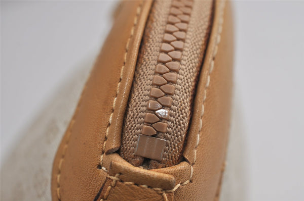 Authentic GUCCI Vintage Micro GG PVC Leather Clutch Hand Bag Purse White 7726J