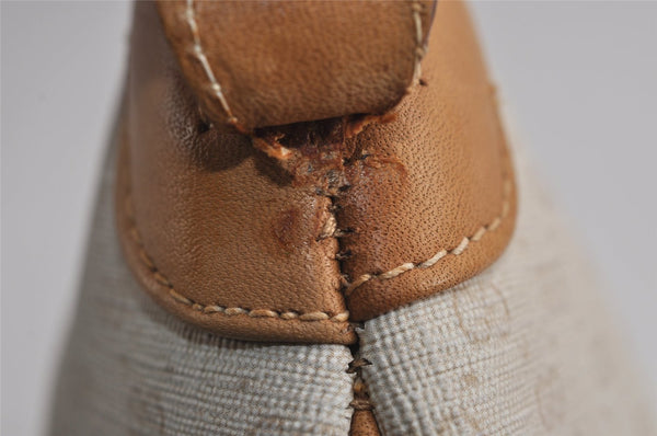 Authentic GUCCI Vintage Micro GG PVC Leather Clutch Hand Bag Purse White 7726J