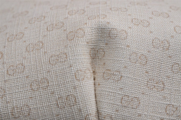 Authentic GUCCI Vintage Micro GG PVC Leather Clutch Hand Bag Purse White 7726J