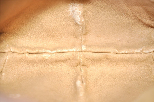 Authentic GUCCI Vintage Micro GG PVC Leather Clutch Hand Bag Purse White 7726J