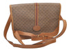 Authentic GUCCI Web Sherry Line Micro GG PVC Leather Shoulder Bag Brown 7727I