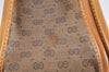 Authentic GUCCI Web Sherry Line Micro GG PVC Leather Shoulder Bag Brown 7727I