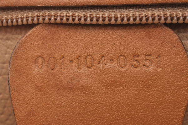 Authentic GUCCI Web Sherry Line Micro GG PVC Leather Shoulder Bag Brown 7727I