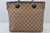 Authentic GUCCI Eclipse Shoulder Tote Bag GG Canvas Leather 139552 Brown 7727K