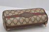Authentic GUCCI Web Sherry Line Clutch Hand Bag GG PVC Leather Brown Junk 7728I
