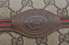 Authentic GUCCI Web Sherry Line Clutch Hand Bag GG PVC Leather Brown Junk 7728I
