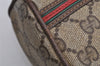 Authentic GUCCI Web Sherry Line Clutch Hand Bag GG PVC Leather Brown Junk 7728I