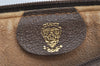 Authentic GUCCI Web Sherry Line Clutch Hand Bag GG PVC Leather Brown Junk 7728I