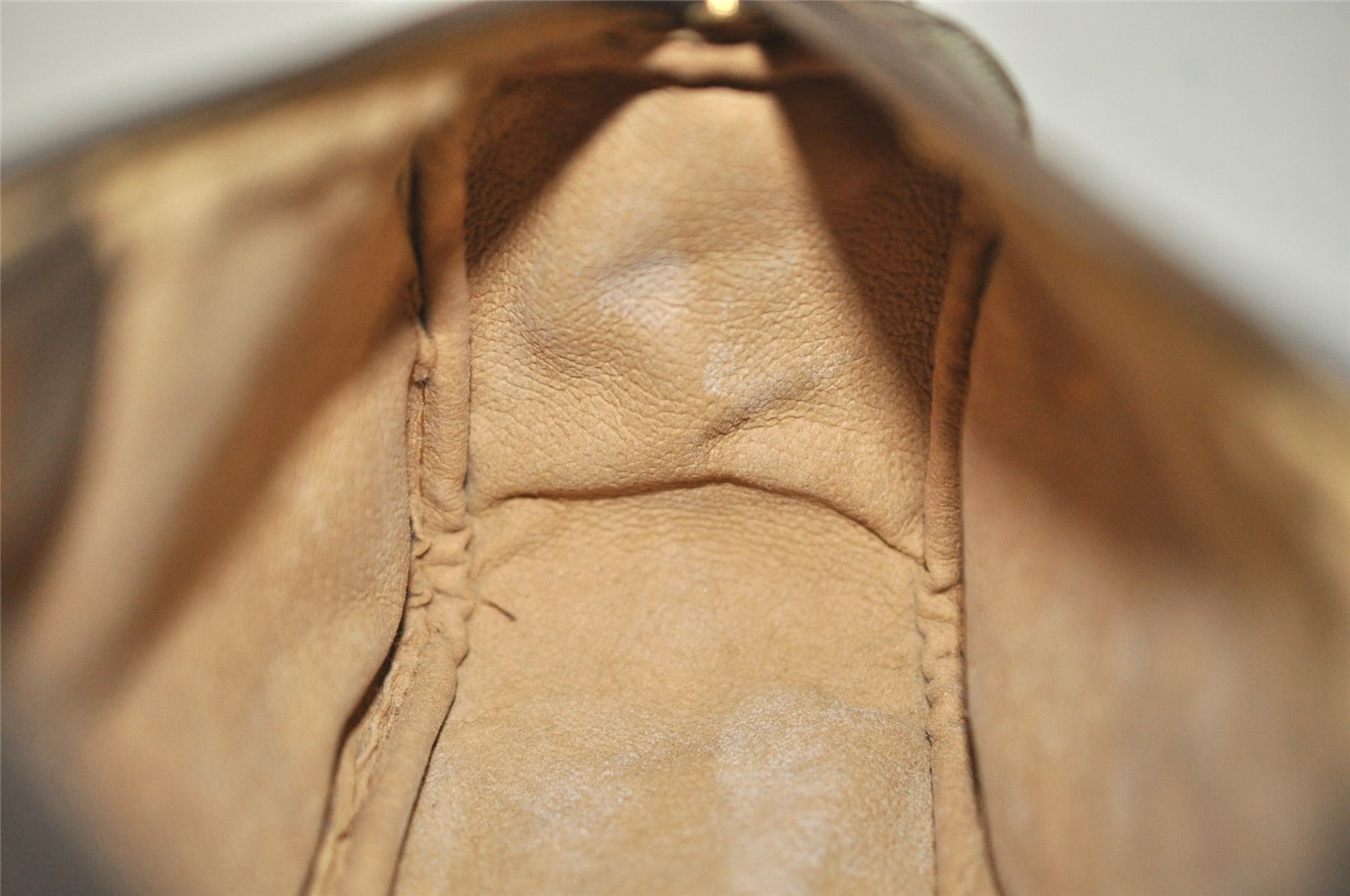 Authentic GUCCI Web Sherry Line Clutch Hand Bag GG PVC Leather Brown Junk 7728I