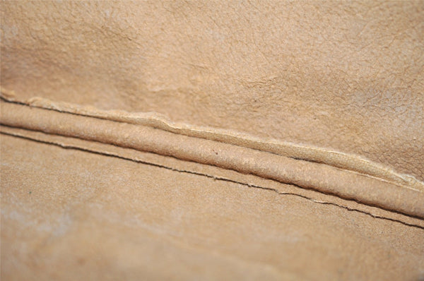 Authentic GUCCI Web Sherry Line Clutch Hand Bag GG PVC Leather Brown Junk 7728I