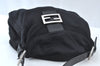 Authentic FENDI Mamma Baguette Shoulder Hand Bag Jersey Leather Black Junk 7728J