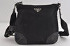 Authentic PRADA Nylon Tessuto Leather Shoulder Cross Body Bag Black 7729I