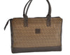 Authentic FENDI Vintage Zucchino Tote Hand Bag PVC Leather Brown 7730H