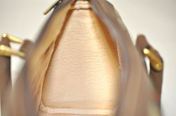 Authentic GUCCI Web Sherry Line 2Way Hand Boston Bag GG PVC Leather Brown 7730I