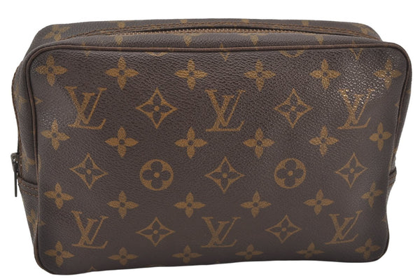 Auth Louis Vuitton Monogram Trousse Toilette 23 Clutch Hand Bag Old Model 7730K