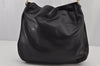 Authentic GUCCI Vintage Bamboo 2Way Shoulder Hand Bag Leather Black Junk 7731J