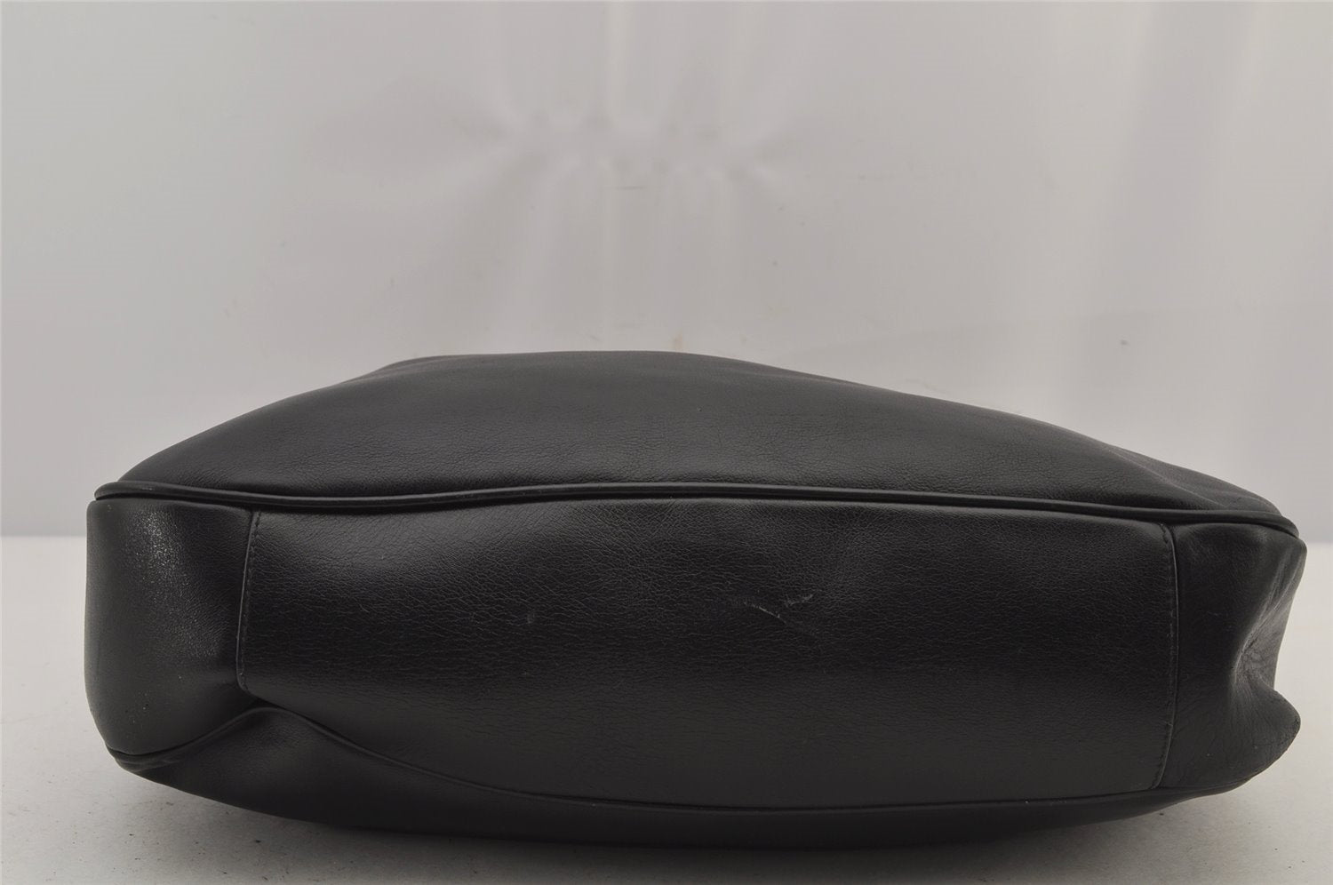 Authentic GUCCI Vintage Bamboo 2Way Shoulder Hand Bag Leather Black Junk 7731J