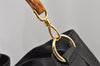 Authentic GUCCI Vintage Bamboo 2Way Shoulder Hand Bag Leather Black Junk 7731J
