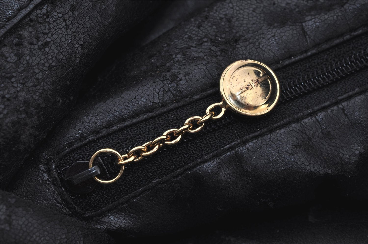 Authentic GUCCI Vintage Bamboo 2Way Shoulder Hand Bag Leather Black Junk 7731J