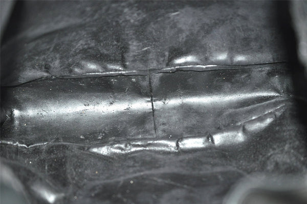 Authentic GUCCI Vintage Bamboo 2Way Shoulder Hand Bag Leather Black Junk 7731J