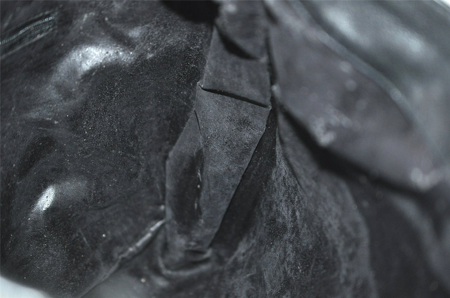 Authentic GUCCI Vintage Bamboo 2Way Shoulder Hand Bag Leather Black Junk 7731J