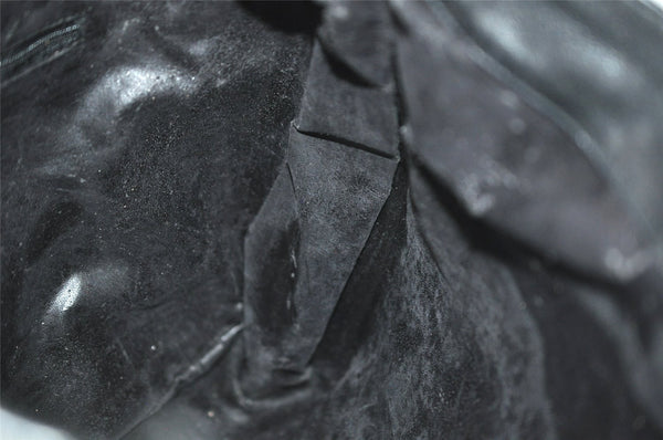 Authentic GUCCI Vintage Bamboo 2Way Shoulder Hand Bag Leather Black Junk 7731J