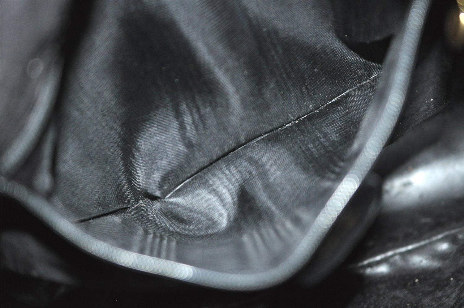 Authentic GUCCI Vintage Bamboo 2Way Shoulder Hand Bag Leather Black Junk 7731J