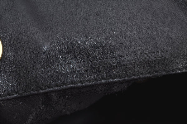 Authentic GUCCI Vintage Bamboo 2Way Shoulder Hand Bag Leather Black Junk 7731J