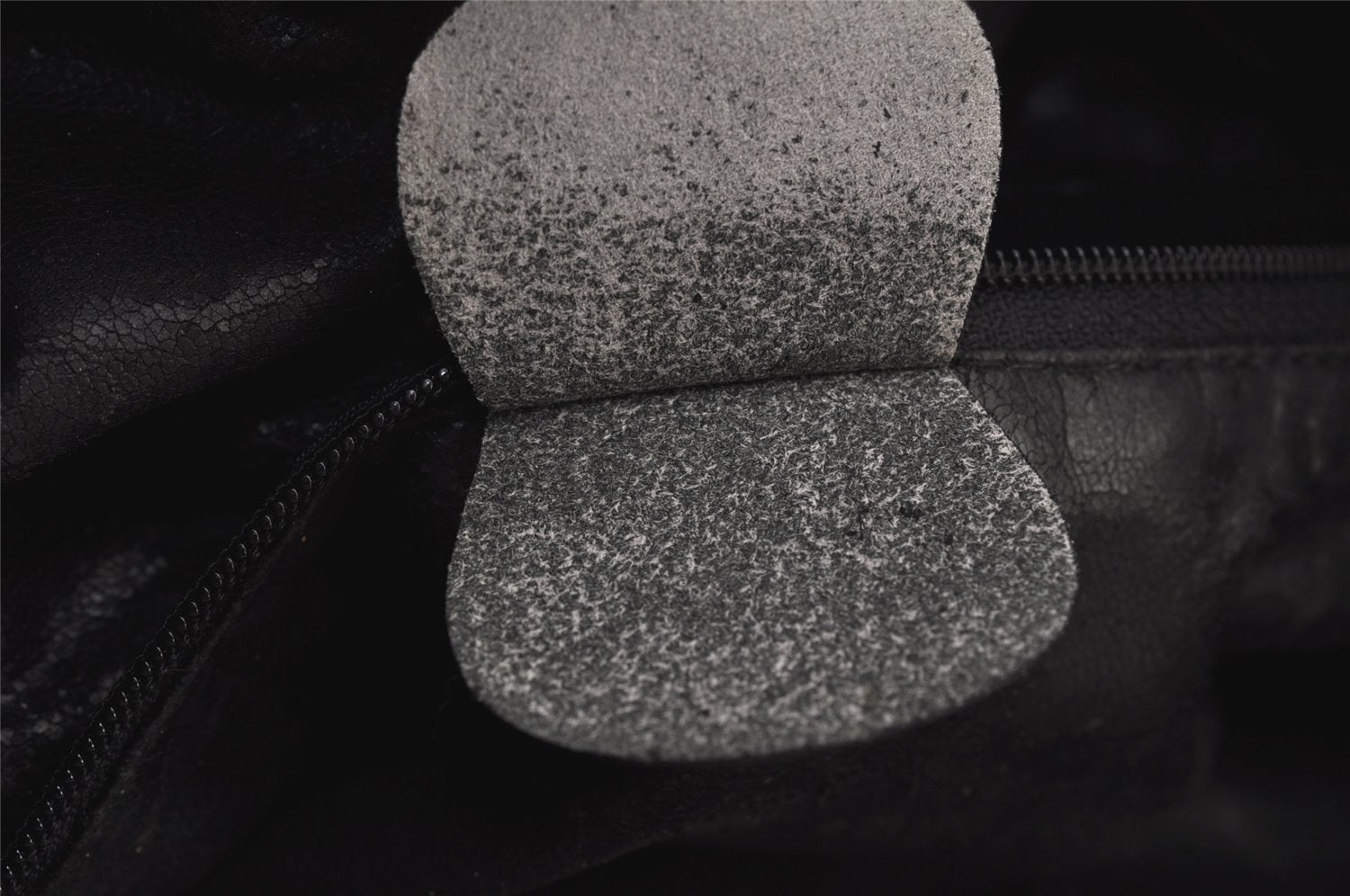 Authentic GUCCI Vintage Bamboo 2Way Shoulder Hand Bag Leather Black Junk 7731J