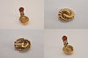 Authentic Christian Dior Gold Tone Chain Necklace Earrings Cuffs 3Set Junk 7731M
