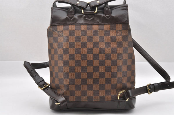 Authentic Louis Vuitton Damier Soho Backpack N51132 LV 7732I