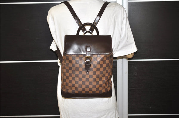 Authentic Louis Vuitton Damier Soho Backpack N51132 LV 7732I