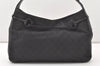 Authentic GUCCI Horsebit Shoulder Bag Purse GG Canvas Leather 101975 Black 7732J