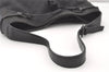 Authentic GUCCI Horsebit Shoulder Bag Purse GG Canvas Leather 101975 Black 7732J