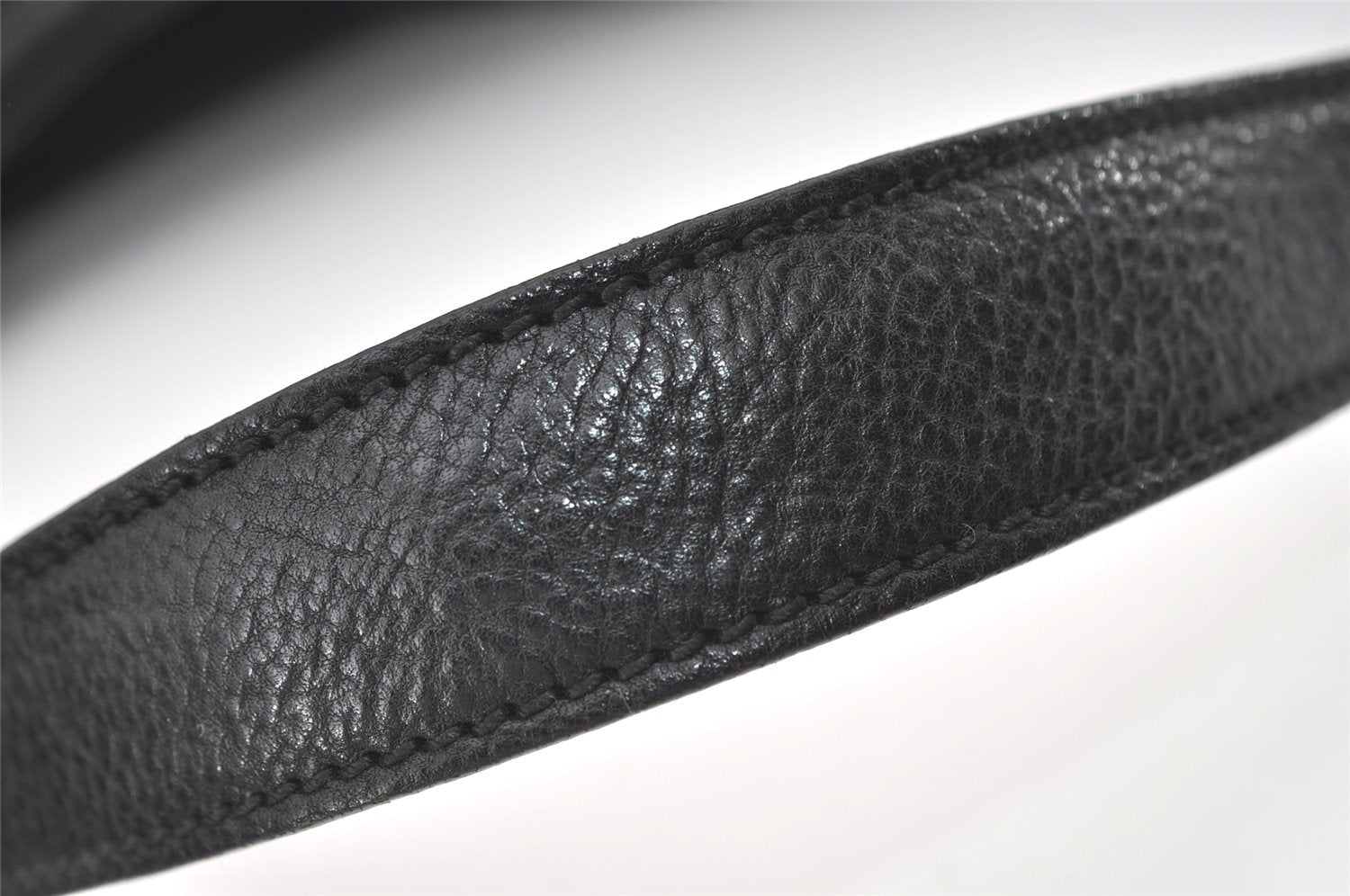 Authentic GUCCI Horsebit Shoulder Bag Purse GG Canvas Leather 101975 Black 7732J